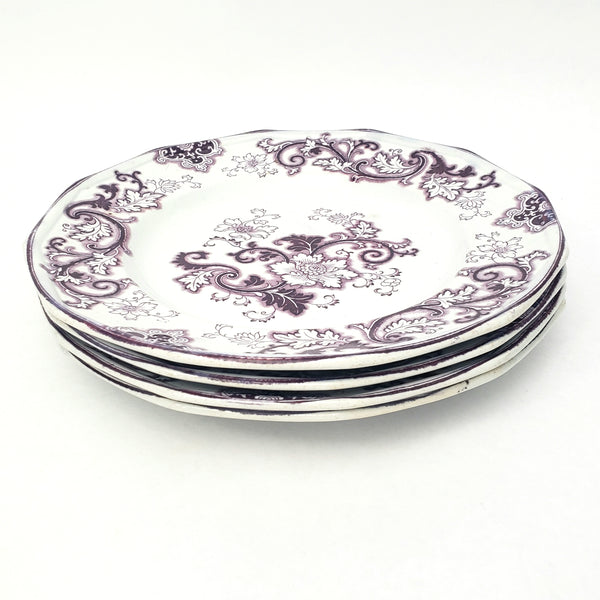 Antique Purple Transferware Plate Set of 4 Aurora Francis Morley & Co. England