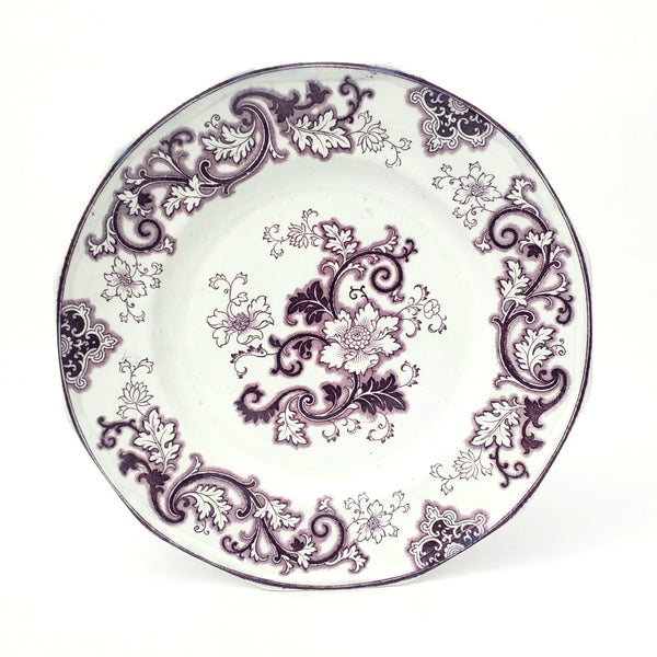 Antique Purple Transferware Plate Set of 4 Aurora Francis Morley & Co. England