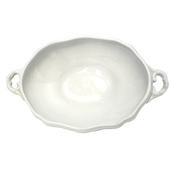 Antique White Ironstone Covered Vegetable Serving Dish by Johnson Brothers England