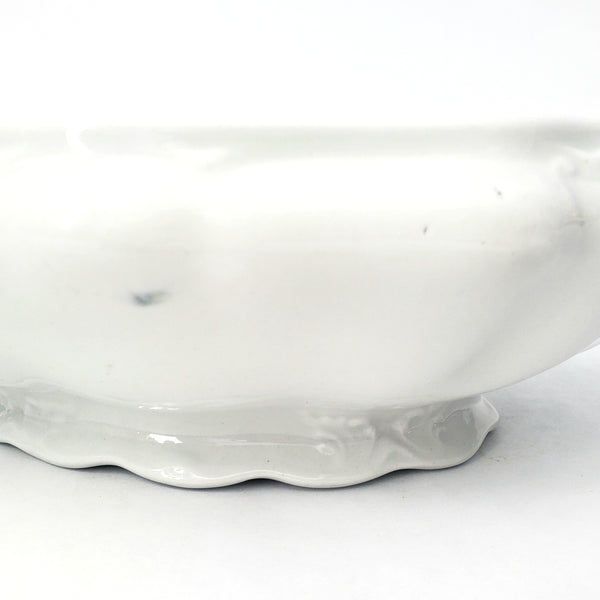 Antique White Ironstone Covered Vegetable Serving Dish by Johnson Brothers England