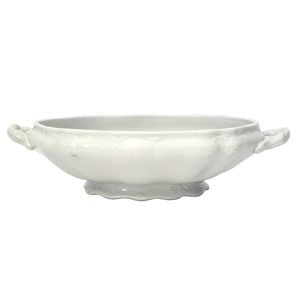 Antique White Ironstone Covered Vegetable Serving Dish by Johnson Brothers England