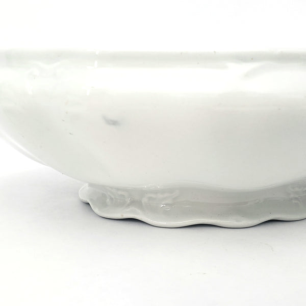 Antique White Ironstone Covered Vegetable Serving Dish by Johnson Brothers England