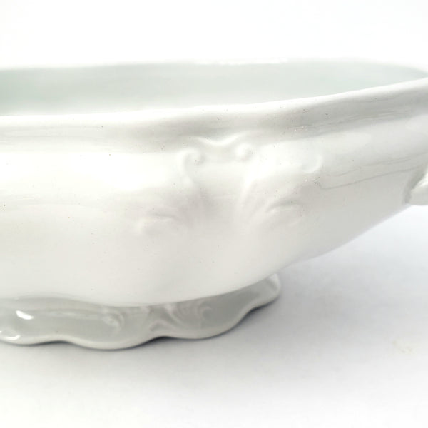 Antique White Ironstone Covered Vegetable Serving Dish by Johnson Brothers England