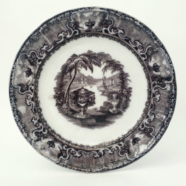 Flow Black Mulberry Pearl Stoneware Transferware Plate Set of 2 Washington Vase PW&Co