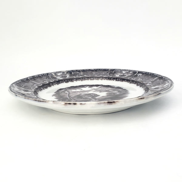 Flow Black Mulberry Pearl Stoneware Transferware Plate Set of 2 Washington Vase PW&Co