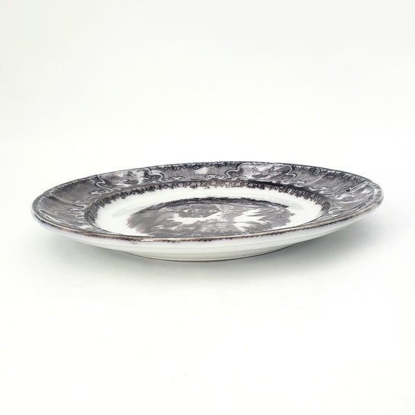 Flow Black Mulberry Pearl Stoneware Transferware Plate Set of 2 Washington Vase PW&Co