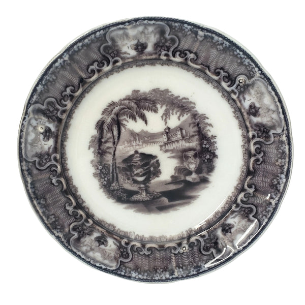 Flow Black Mulberry Pearl Stoneware Transferware Plate Set of 2 Washington Vase PW&Co