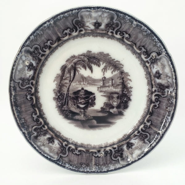Flow Black Mulberry Pearl Stoneware Transferware Plate Set of 2 Washington Vase PW&Co