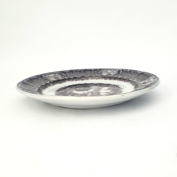 Flow Black Mulberry Pearl Stoneware Transferware Plate Set of 2 Washington Vase PW&Co