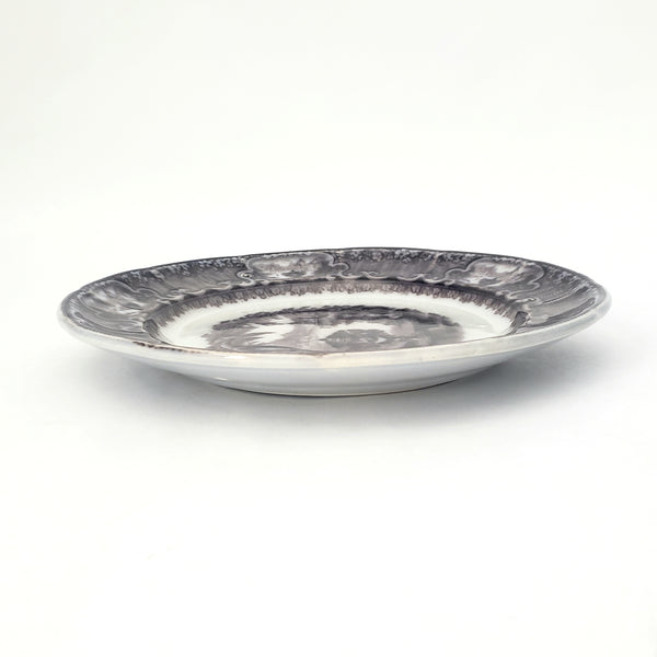 Flow Black Mulberry Pearl Stoneware Transferware Plate Set of 2 Washington Vase PW&Co