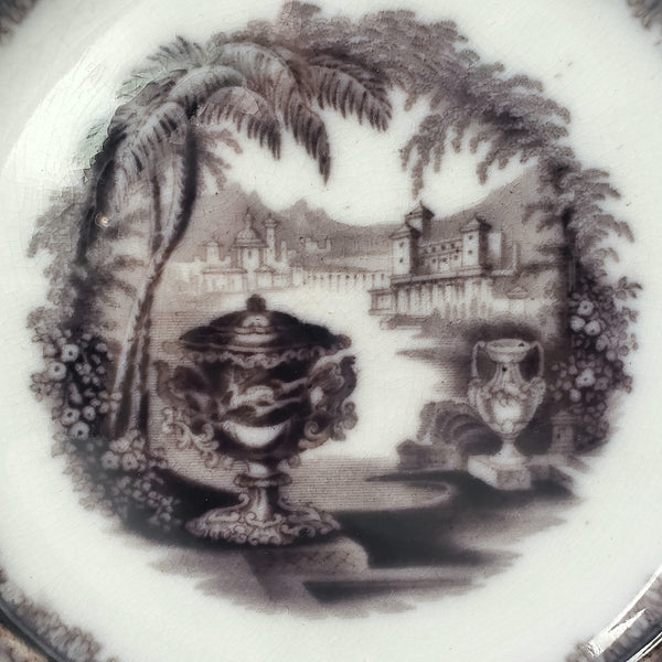 Flow Black Mulberry Pearl Stoneware Transferware Plate Set of 2 Washington Vase PW&Co