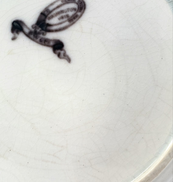 Antique Flow Black Transferware Plate 8 3/4" Washington Vase PW & Co England