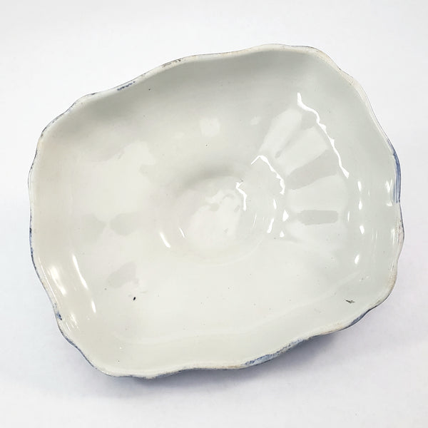 Antique Oval Blue Transfer Ware Covered Serving Bowl ORIENTAL by Ridgway England