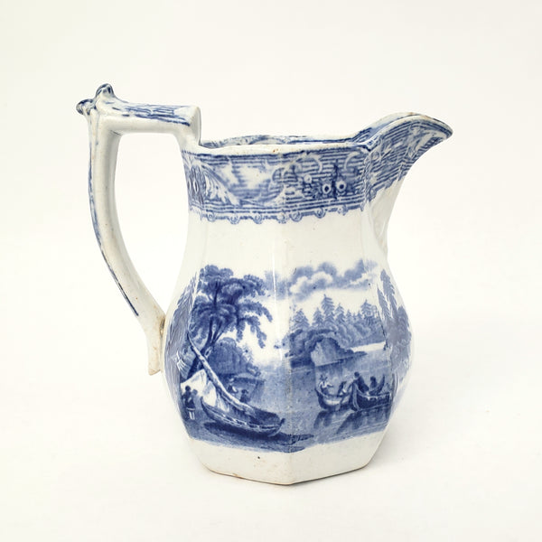Antique 19th Century Blue and White Transferware Creamer