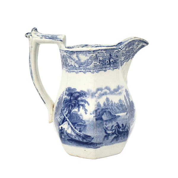 Antique 19th Century Blue and White Transferware Creamer
