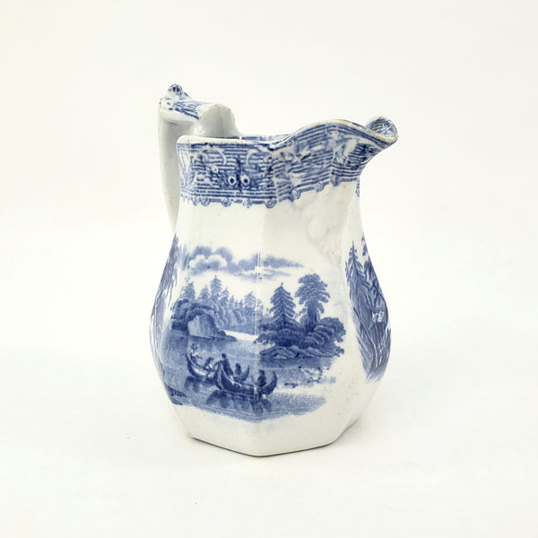 Antique 19th Century Blue and White Transferware Creamer