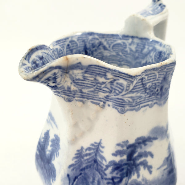 Antique 19th Century Blue and White Transferware Creamer
