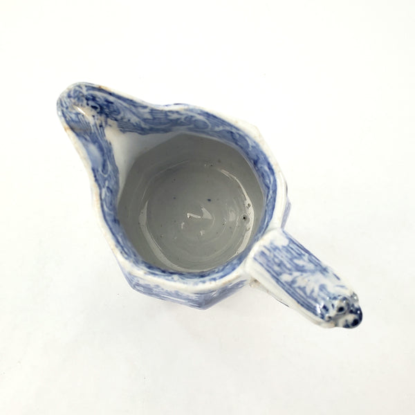 Antique 19th Century Blue and White Transferware Creamer