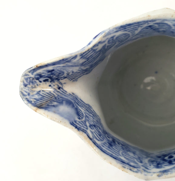 Antique 19th Century Blue and White Transferware Creamer