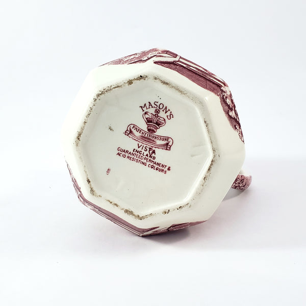 Mason's English Ironstone Red Transferware 5 1/4" Creamer Jug