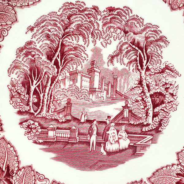 Mason's Patent Ironstone Red Transferware Plate VISTA 10 1/2" England