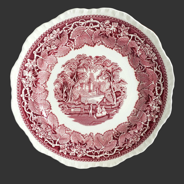 Mason's Patent Ironstone Red Transferware Plate VISTA 10 1/2" England