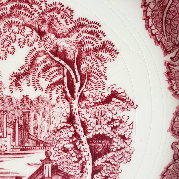 Mason's Patent Ironstone Red Transferware Plate VISTA 10 1/2" England