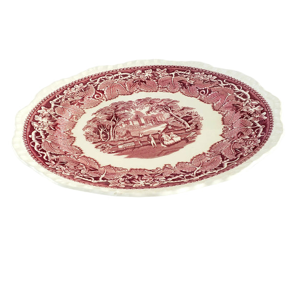 Mason's Patent Ironstone Red Transferware Plate VISTA 10 1/2" England