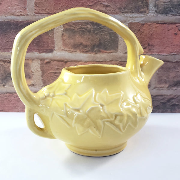 McCoy Yellow Pottery Teapot No Lid - Decorative Planter