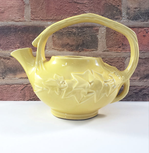 McCoy Yellow Pottery Teapot No Lid - Decorative Planter