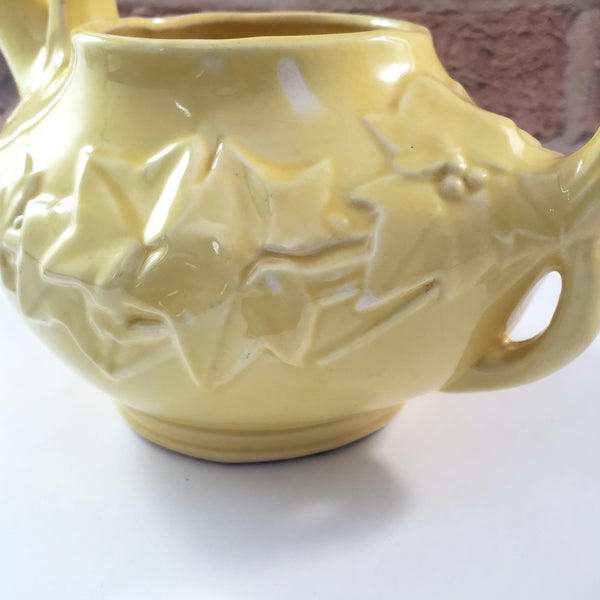 McCoy Yellow Pottery Teapot No Lid - Decorative Planter