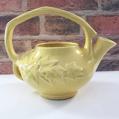 McCoy Yellow Pottery Teapot No Lid - Decorative Planter