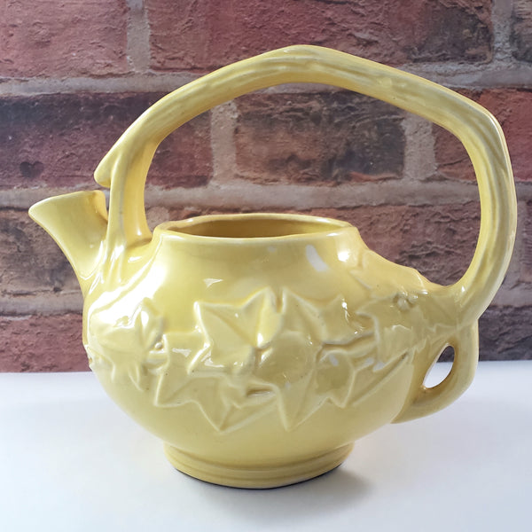 McCoy Yellow Pottery Teapot No Lid - Decorative Planter