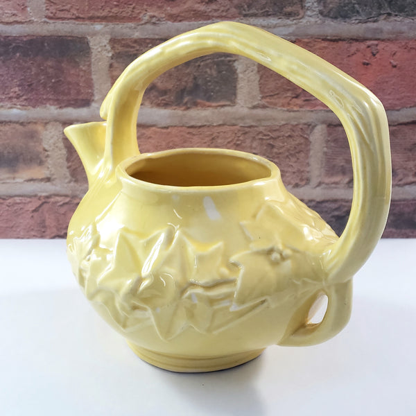 McCoy Yellow Pottery Teapot No Lid - Decorative Planter