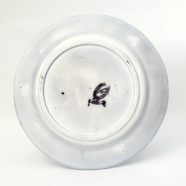 Antique Flow Black Transferware Plate 10" Washington Vase PW & Co England