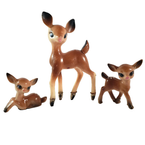 Vintage Bambi Deer Figurines Collection of 3