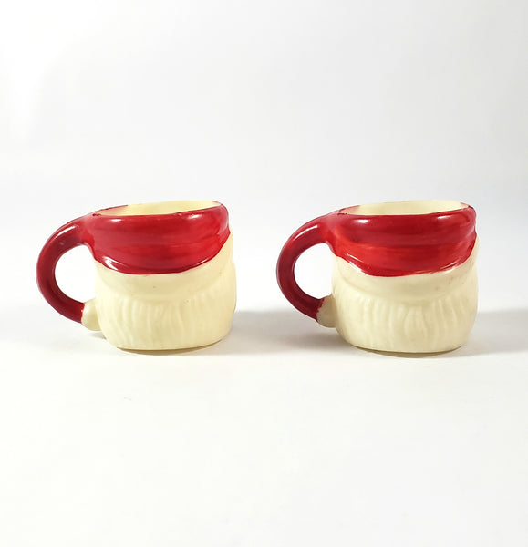 Vintage Miniature Winking Santa Claus Face Mug Set of 4