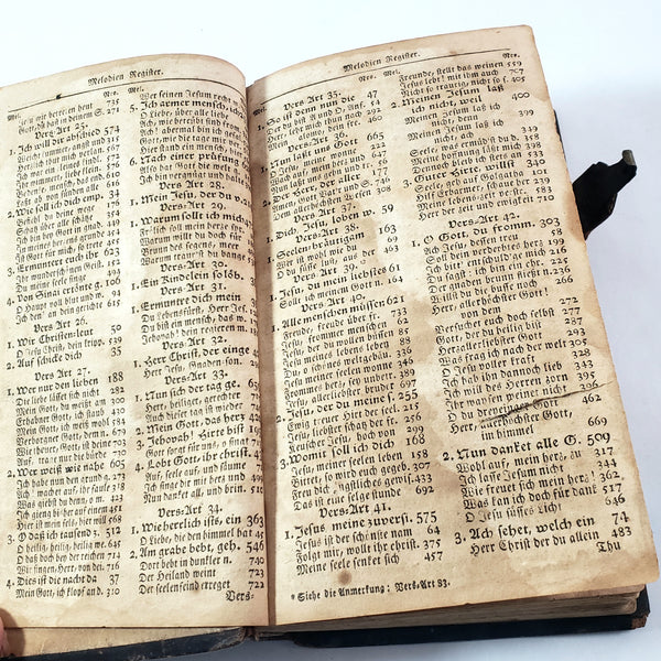 1814 Pennsylvania German Lutheran Hymnbook Hymnal Leather Bound