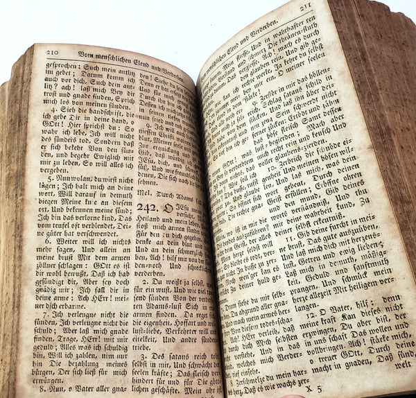 1814 Pennsylvania German Lutheran Hymnbook Hymnal Leather Bound