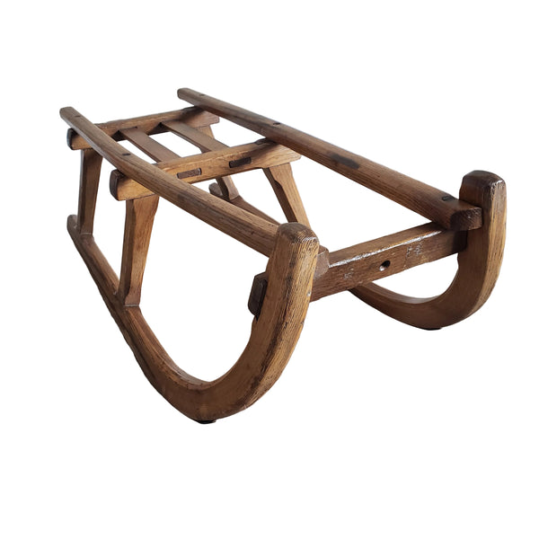 Antique French Wooden Runner Sled 35"