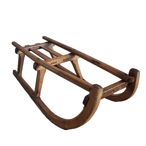 Antique French Wooden Runner Sled 35"