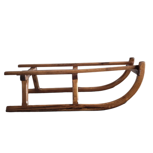 Antique French Wooden Runner Sled 35"