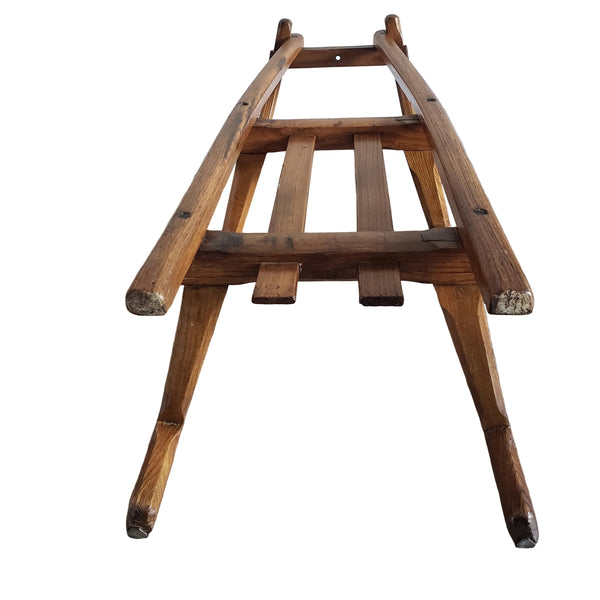 Antique French Wooden Runner Sled 35"