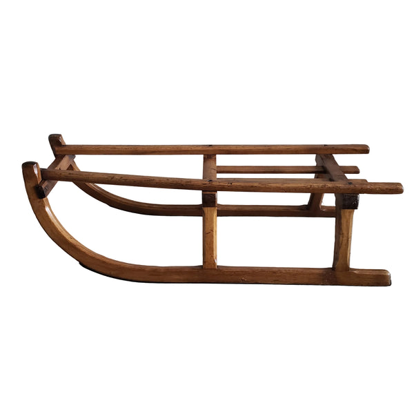 Antique French Wooden Runner Sled 35"