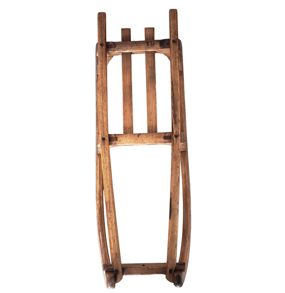 Antique French Wooden Runner Sled 35"