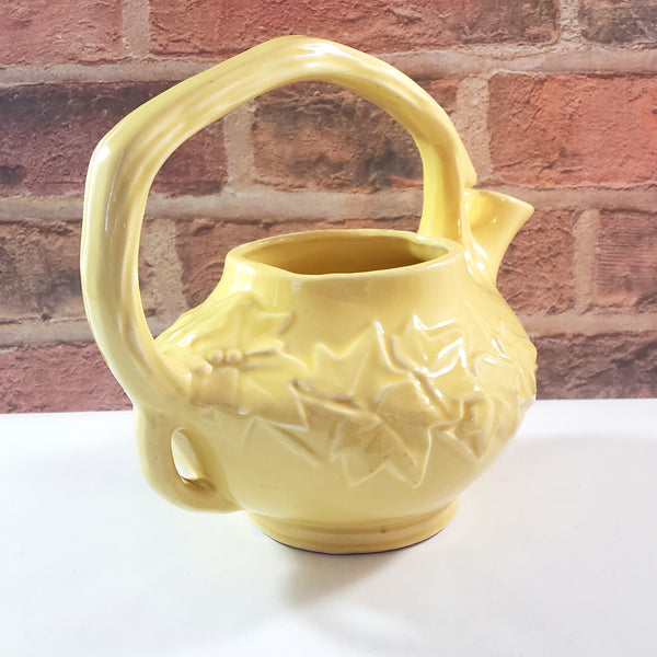 McCoy Yellow Pottery Teapot No Lid - Decorative Planter