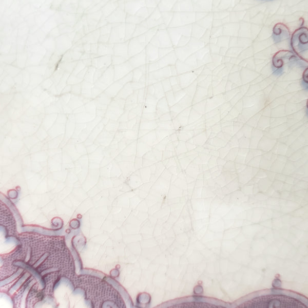 Antique Purple Transferware Polychrome Small Platter ZAMARA England