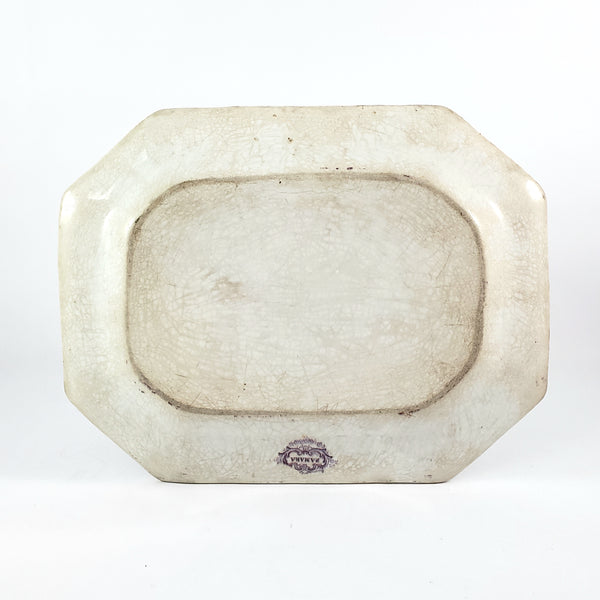 Antique Purple Transferware Polychrome Small Platter ZAMARA England