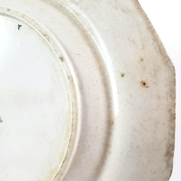 Antique Purple Transferware Polychrome Plates 9 ¼” ZAMARA Set of 2 England