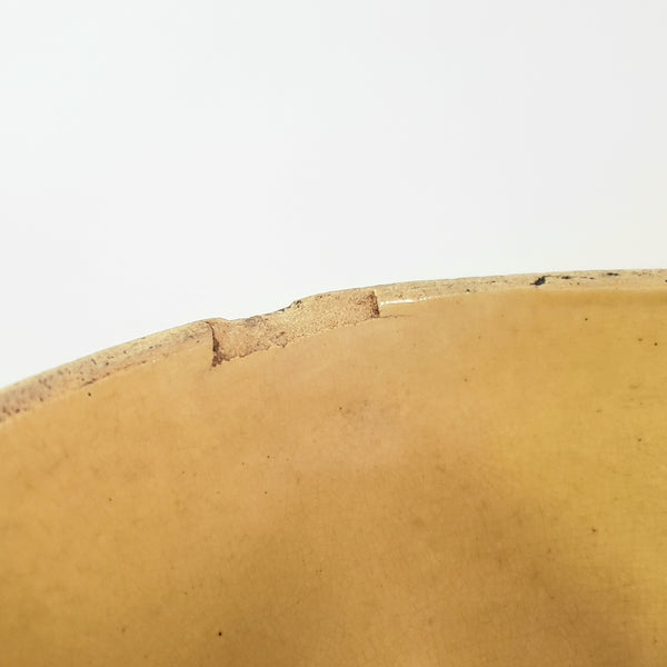 Antique McCoy Yellow Ware Mixing Bowl Window Pane 8" Shield Mark